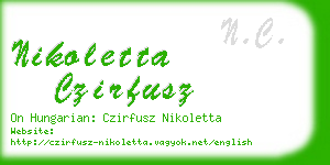 nikoletta czirfusz business card